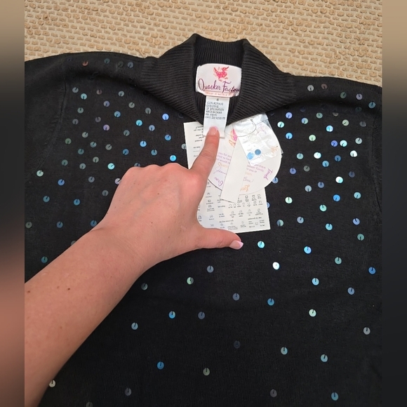 quacker factory Blouse Black Size Small - Picture 2 of 11